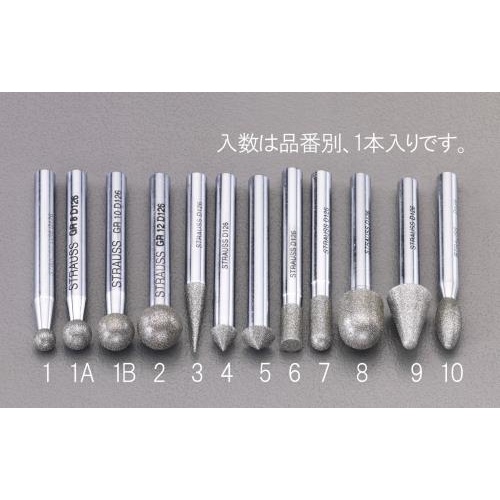 φ 12mm/60mm ダイヤモンドバー(丸/6mm軸) EA819DL-2 エスコ製｜電子部品・半導体通販のマルツ