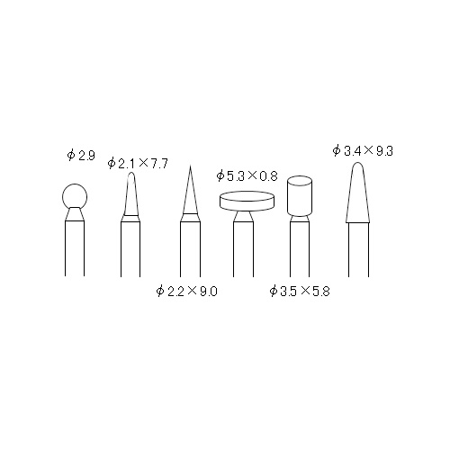6本組 ダイヤモンドバー(3mm軸)【EA819SY-33】