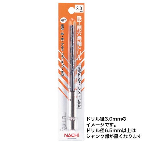 8.5×105mm ドリルビット(六角軸/HSS)【EA824PG-8.5】