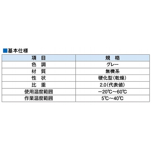 1000g 耐火パテ(硬化型不燃タイプ/グレー)【EA934KD-22】