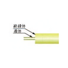 0.75mm2×100m ビニール絶縁電線[KIV](黄)【EA940AN-75B】