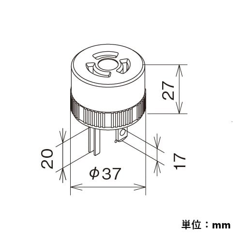 AC125V/15A アースアダプター(接地2P)【EA940BA-9】
