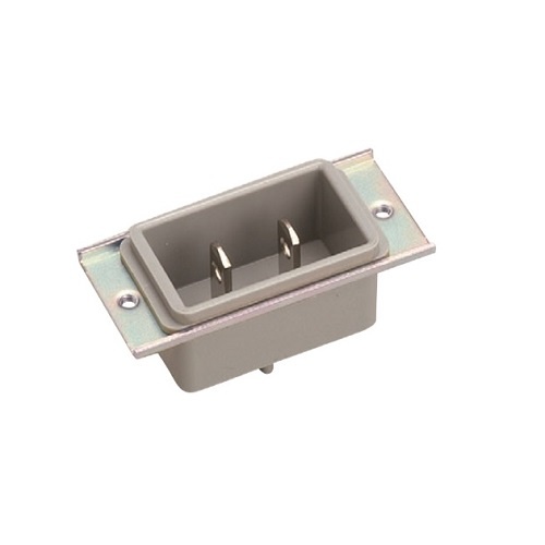 AC125V/15A 機器取付用インレット(2P)【EA940BC-31】