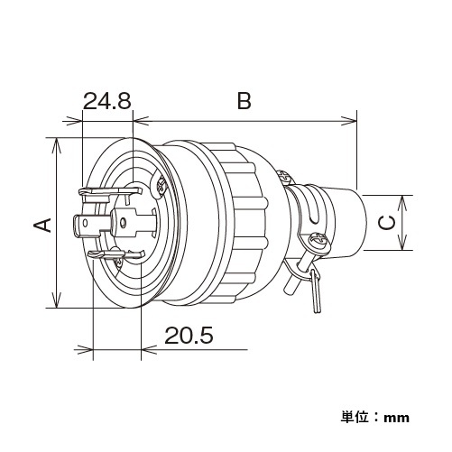 AC250V/30A 防水型引掛プラグ(接地3P)【EA940BJ-11】