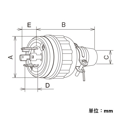 AC250V/30A 引掛プラグ(接地3P)【EA940BJ-21】