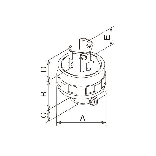 AC125V/15A プラグ(2P)【EA940BW-7】