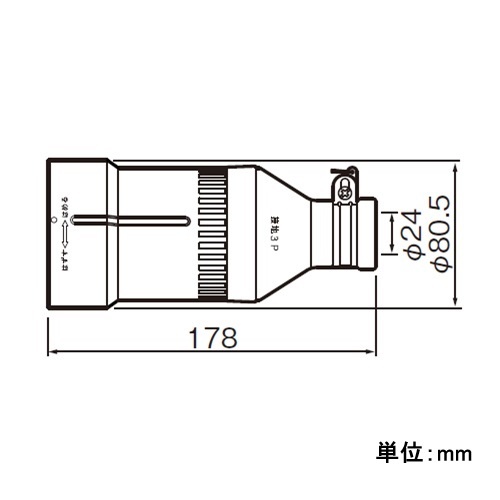 250V/60A 防水型引掛けプラグ(接地3P)【EA940BZ-146】