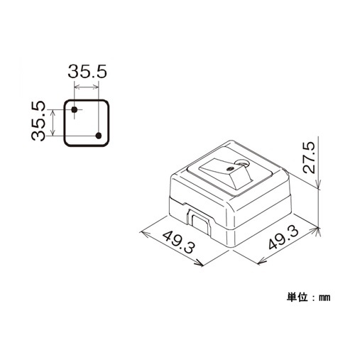 300V/10A 角形タンブラースイッチ[3路]【EA940CB-12】