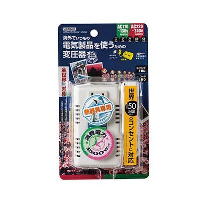 AC240V/1500W 海外用マルチプラグ変圧器【EA940CD-124】