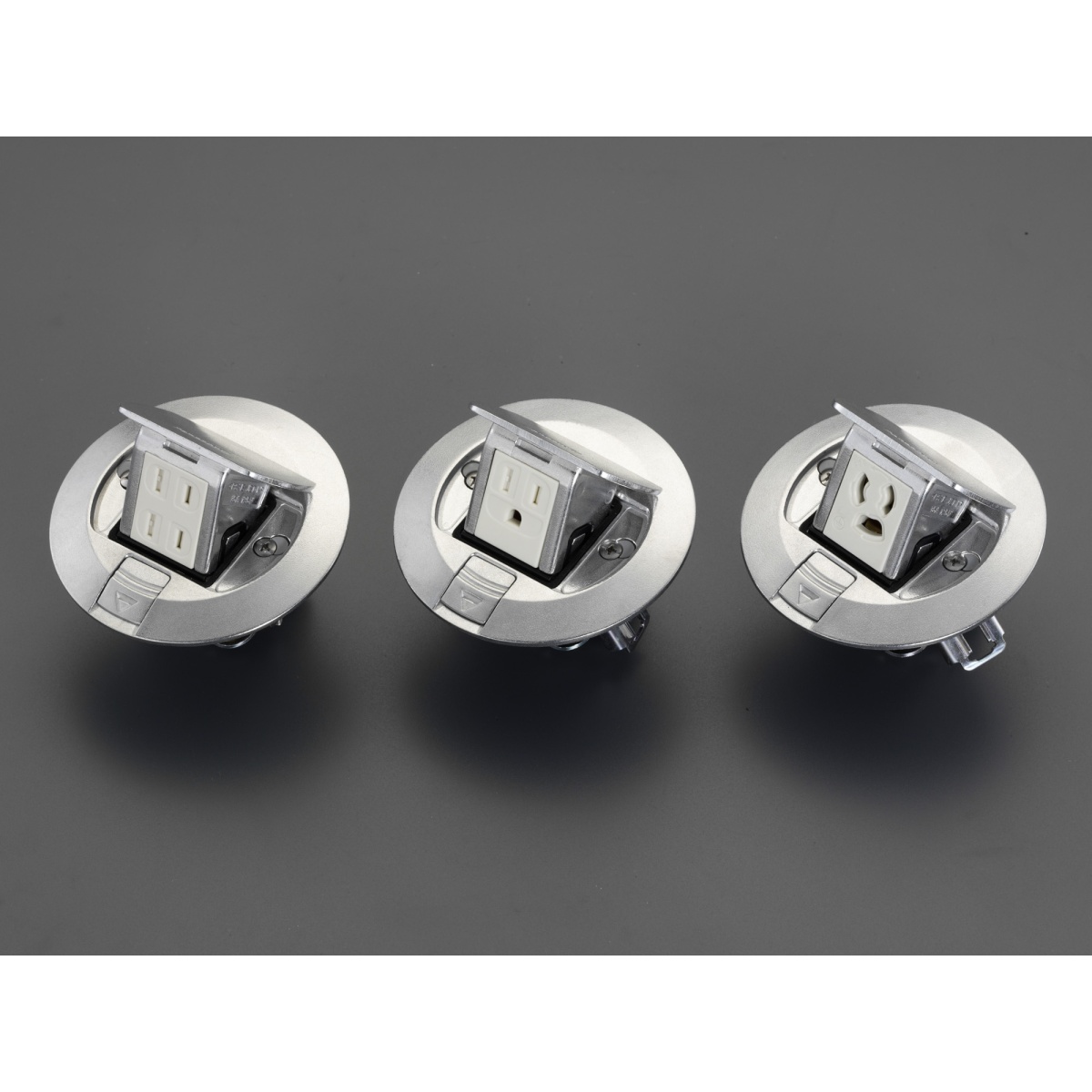 125V/15A フロアーコンセント/丸型(2口)【EA940CE-501】