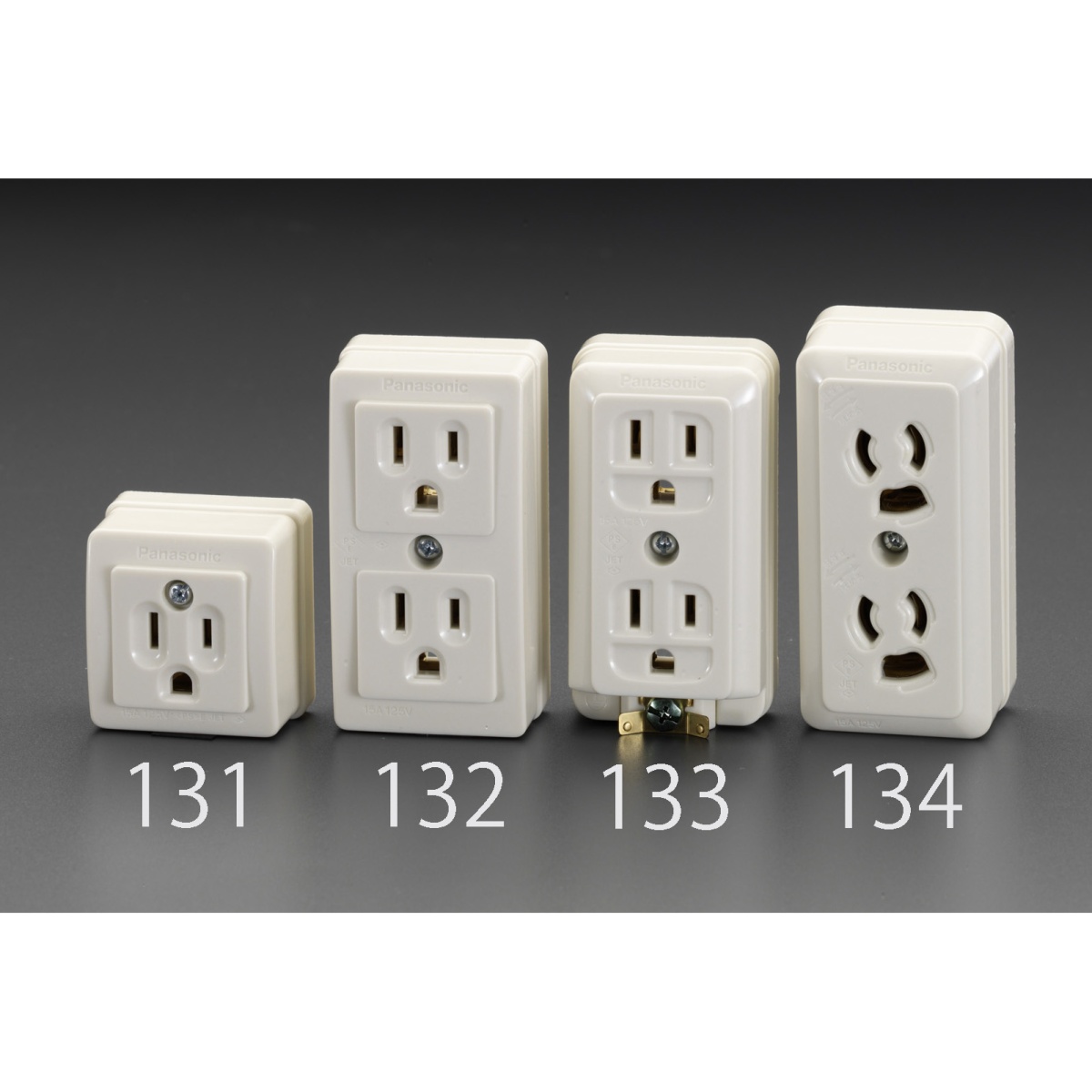 125V/15A 角型コンセント(2口/抜止・接地付)【EA940CG-134】