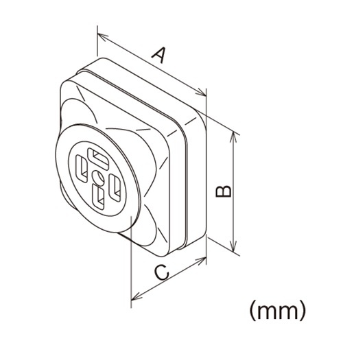 250V/15A 角型コンセント(3P)【EA940CL-8】