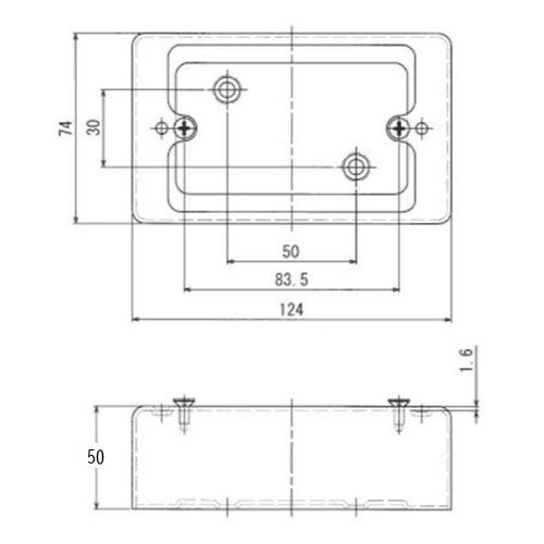 124× 74×50mm 露出スイッチボックス(ハブ無/1個用)【EA940CS-9】