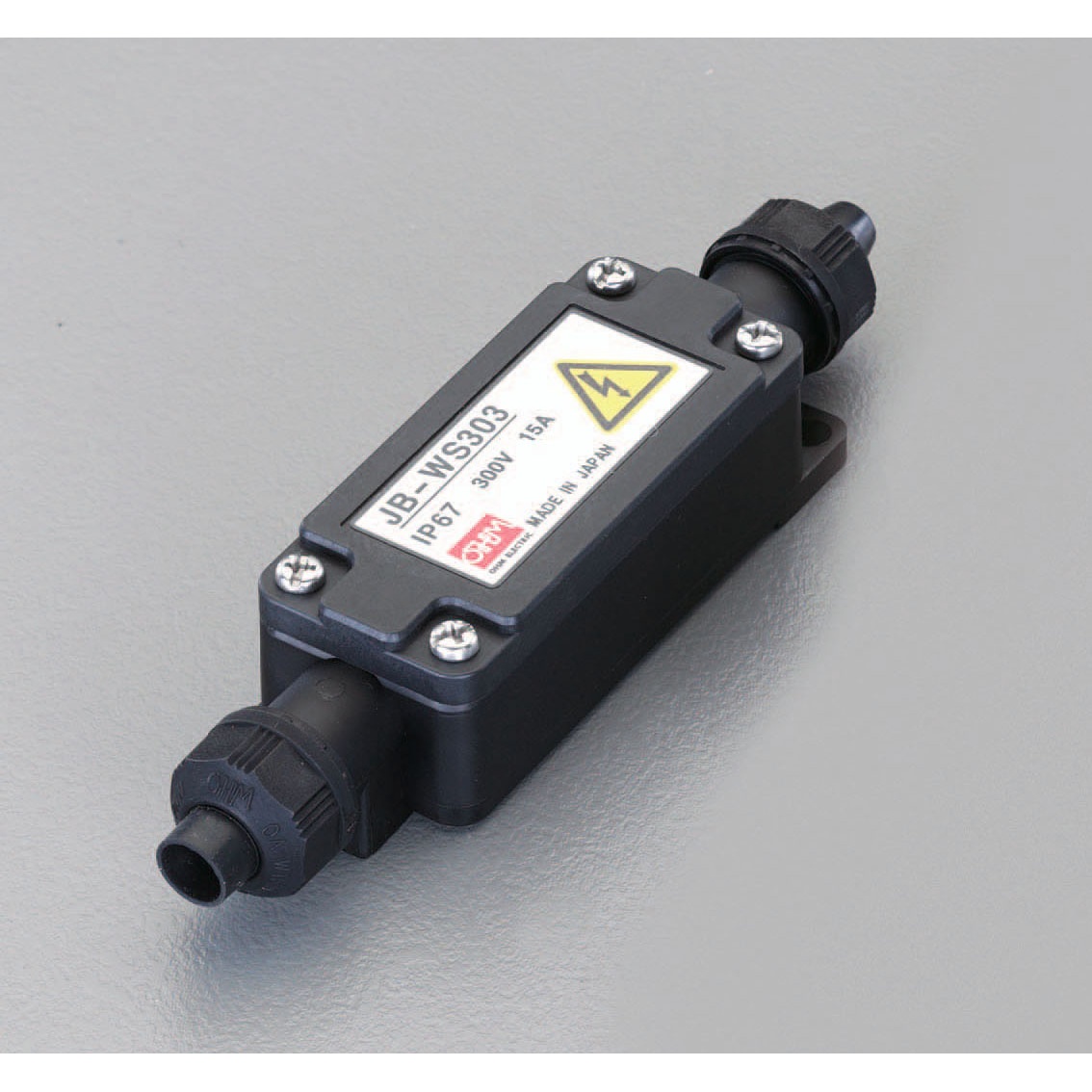 3極(300V/15A)端子台付中継ボックス(黒)【EA940CX-3BA】