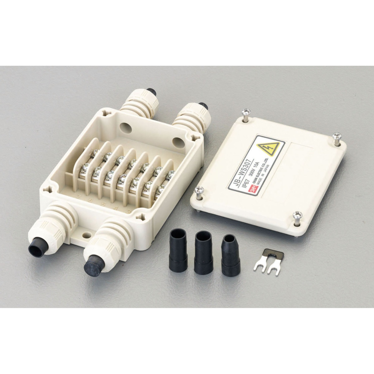 7極(300V/15A)端子台付中継ボックス(ベージュ)【EA940CX-7JA】
