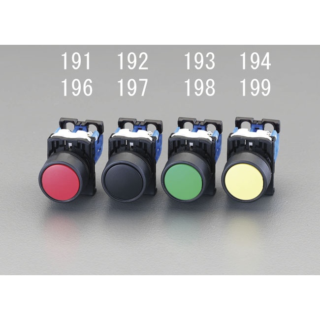 22/25mm 押しボタンスイッチ(オルタネイト形/黒)【EA940D-192】