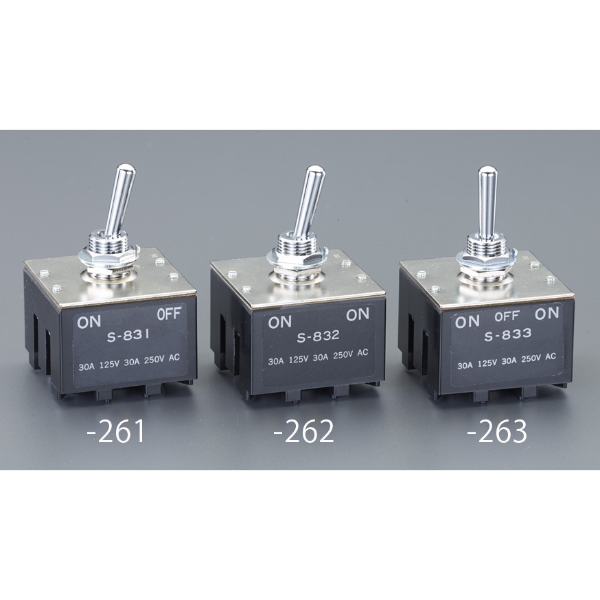 125V/30A(12mm)3極単投トグルスイッチ(大電流用)【EA940DH-261】
