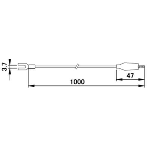 1000mm/0.3mm2 テストリード(クリップ・Y形端子/4本)【EA940DT-42】