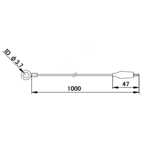 1000mm/0.3mm2テストリード(クリップ・丸形端子/4本)【EA940DT-62】