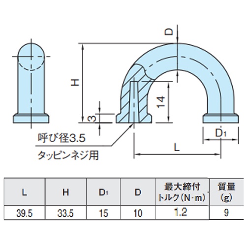 39.5×33.5mm 雌ねじ取手(オレンジ)【EA948BL-7】