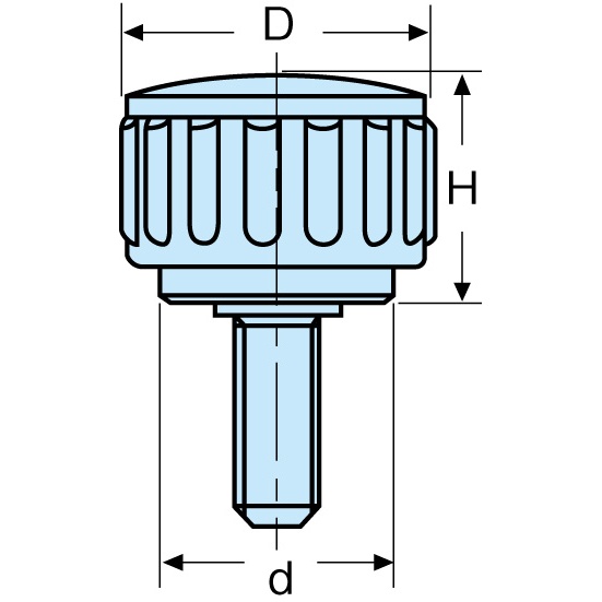 M8×16mm/φ26mm 雄ねじナールドノブ【EA948BX-85】