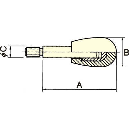 M8×125mm フェノールグリップ(ステンレス製)【EA948CF-26】