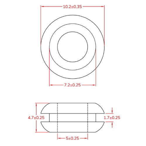 7.2mm グロメット(100個)【EA948HH-107】