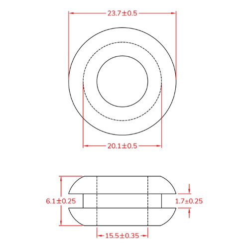 20.1mm グロメット(100個)【EA948HH-120】