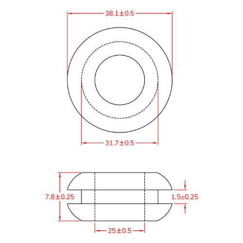 31.7mm グロメット(100個)【EA948HH-131】