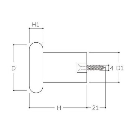 φ40x50mm つまみ(木製/ねじ込み式)【EA951CA-112】