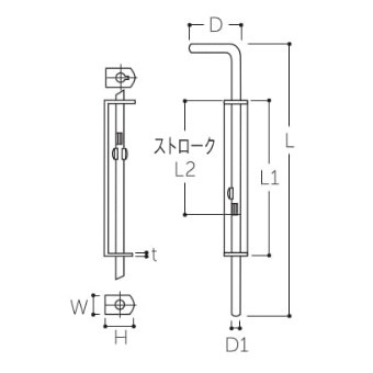 φ13x360mm 門落し(スチール製)【EA951LR-27】