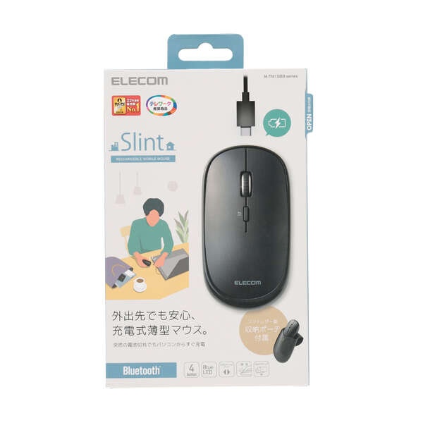 充電式 Bluetooth4.2薄型マウス “Slint”4ボタン【M-TM15BBBK】