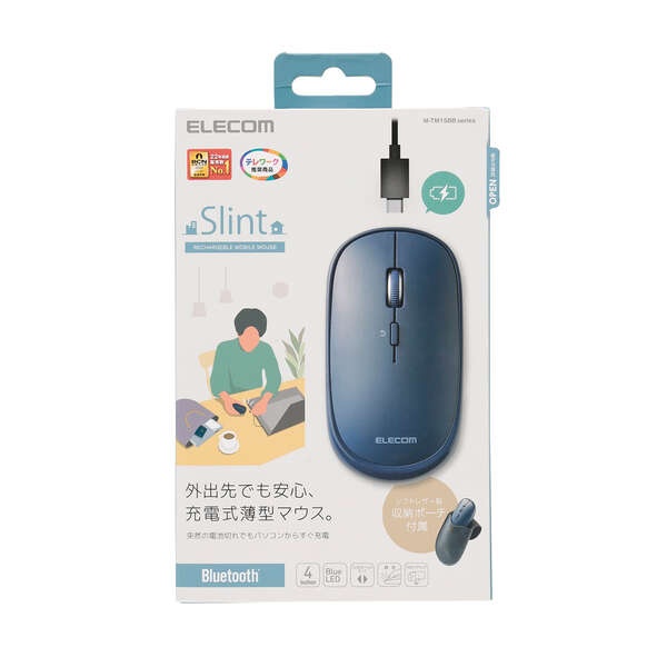 充電式 Bluetooth4.2薄型マウス “Slint”4ボタン【M-TM15BBBU】