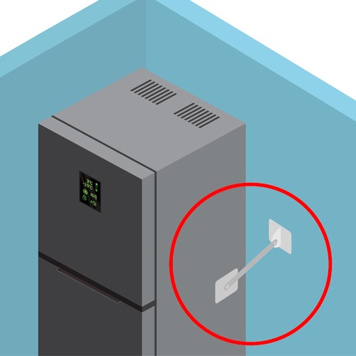 75x75mm 転倒防止可動式金具(壁用)【EA979CL-29】