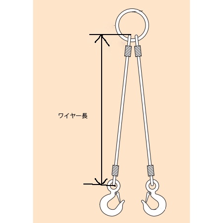 1.4 tonx2.0m ワイヤースリング(2本懸け)【EA981WS-33】