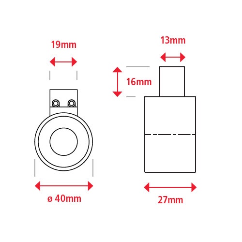 DC12V/φ 40mm/550N 電磁マグネットホルダー【EA984CM-33】