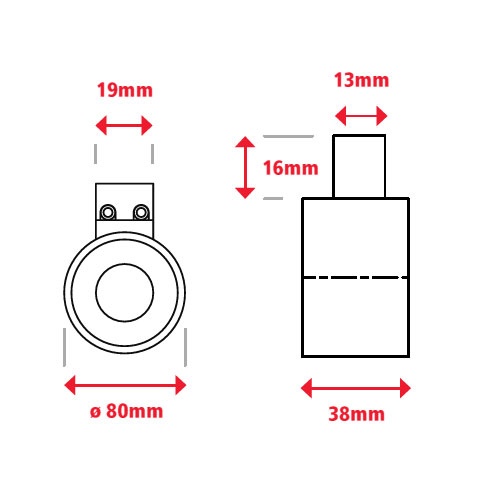 DC12V/φ 80mm/2000N 電磁マグネットホルダー【EA984CM-36】