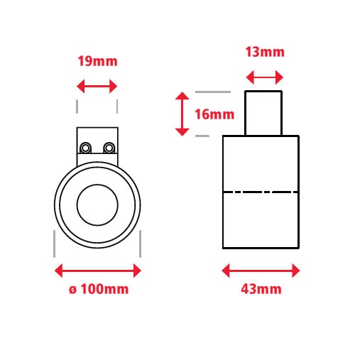 DC12V/φ100mm/3600N 電磁マグネットホルダー【EA984CM-37】