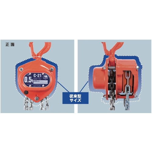 2.0ton×5.0m チェーンブロック【EA987CM-5】