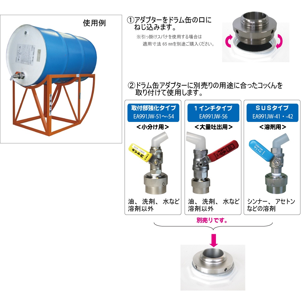 [EA991JW-41/42/51～54/56用]ドラム缶アダプタ【EA991JW-61】