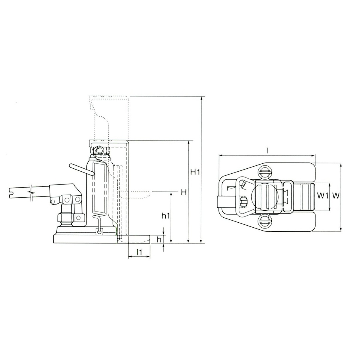5.0ton/22-142mm 爪付ジャッキ(リターンスプリング付)【EA993LX-5】