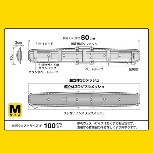 800×100×40mm ベルトサポーター【EA998JB-16A】