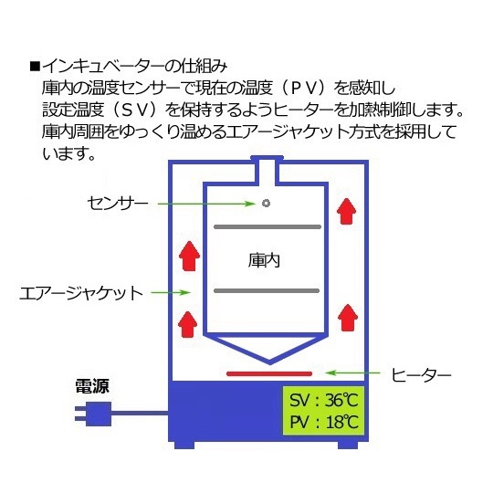 検査書付インキュベーターEI-300V【1-7473-41-22】