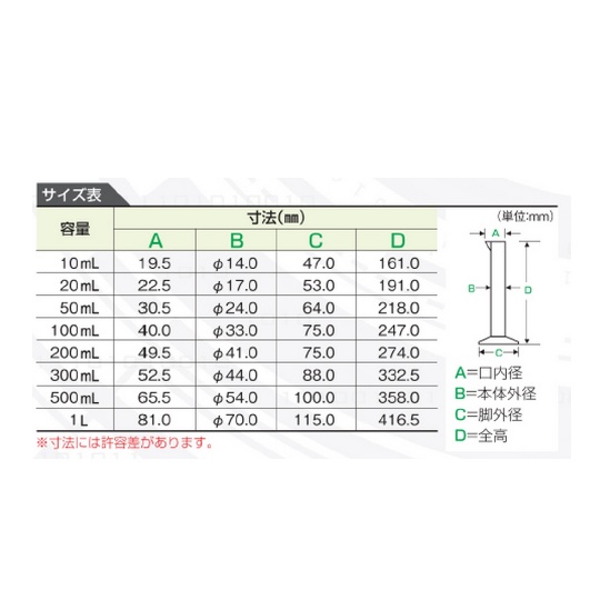 PPメスシリンダー 200mL 1個 3【30-0305-55】