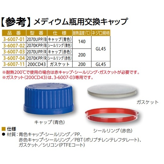 ネジ口メディウム瓶 2070H/2000【3-6006-05】