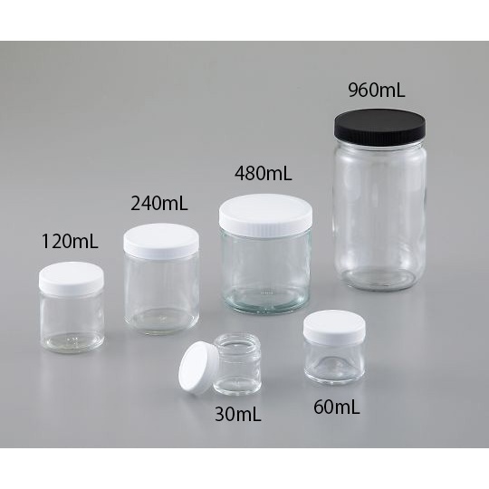 ガラス瓶（ふたあり） 30ml クリーン処理済広口ガラス瓶 G 4-2904-01 -製｜電子部品・半導体