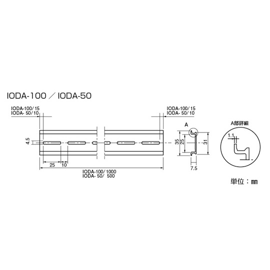 IODA-50 DINレール【62-3144-13】