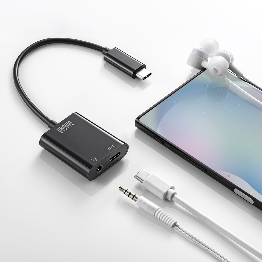 Type-Cオーディオ変換アダプタ(USB PD対応)【MM-ADUSBTC3】