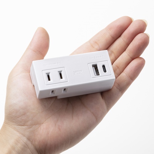 モバイルタップ(AC×2口＋USB-A×1＋Type-C×1)【TAP-MUC1AC2W】