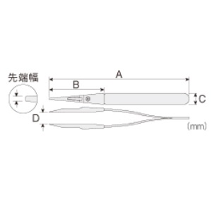 ピンセット(ESDチップ)【P-614-S】